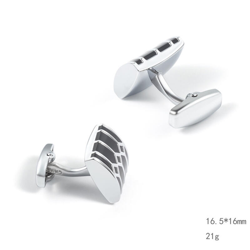 Jeulia Abotoaduras masculinas de cobre em formato geométrico