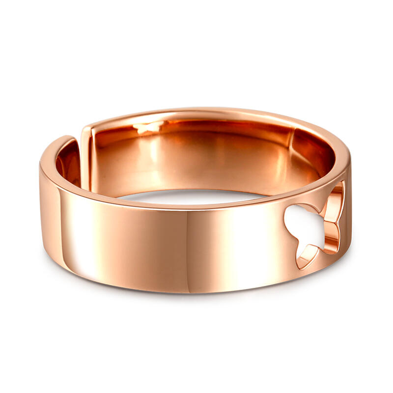 Jeulia バタフライ 蝶デザイン 調整可能 シルバー メンズ リング