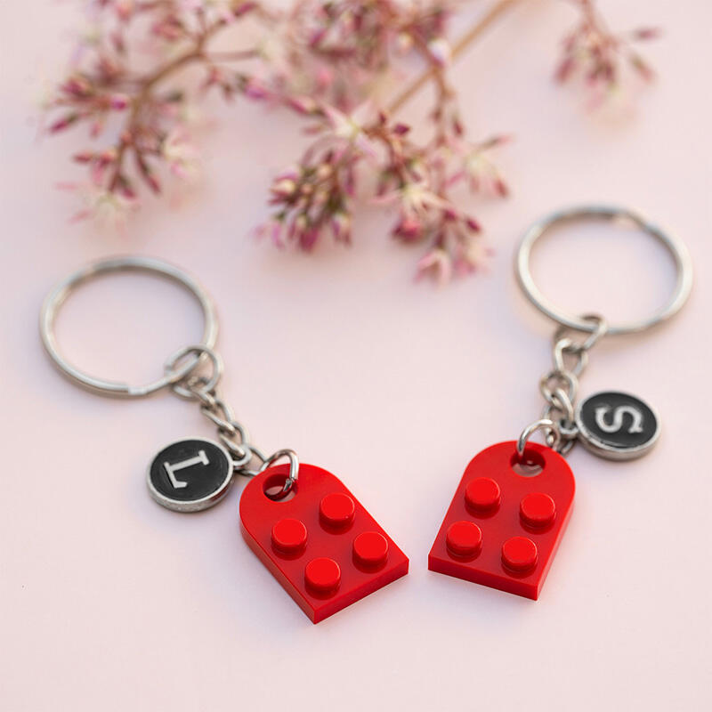 合わせるハート イニシャル カップル ペアキーホルダー オーダー