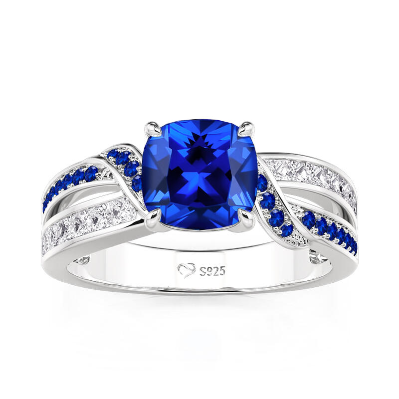 Jeulia Anillo Eternidad Clásico Trenzado con Piedra de Nacimiento Personalizado