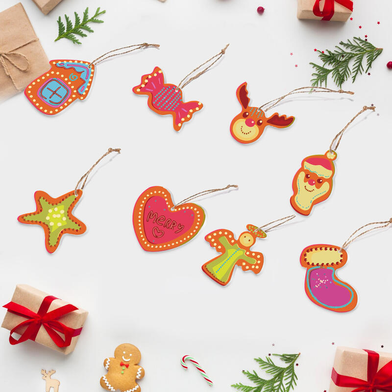 Juego de adornos navideños DIY, regalo elegante para niños