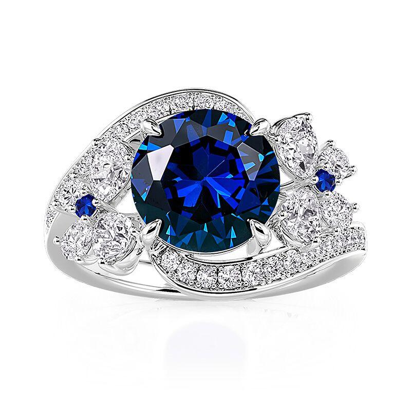 Jeulia Butterfly Inspired Ribbon Symmetric Ring Sterling Silver