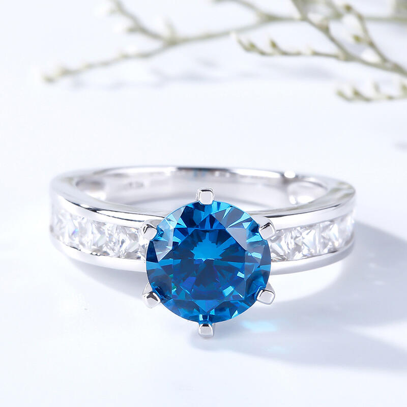 Jeulia Invisible Setting Round Cut Sterling Silver Ring