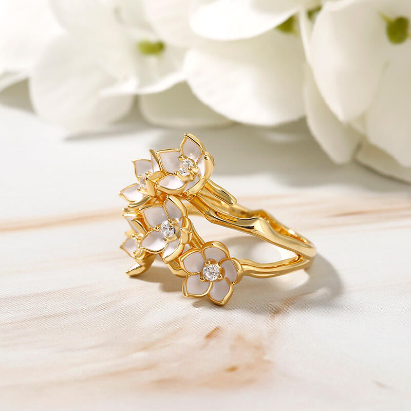 Jeulia Bague Fantaisie à Motif de Fleurs en Argent Sterling