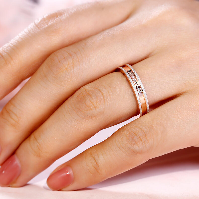 Jeulia "My Promise" Round Cut Sterling Silver Women's Band