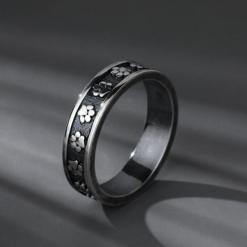 Jeulia Anillo precioso de huella de animal de plata de ley