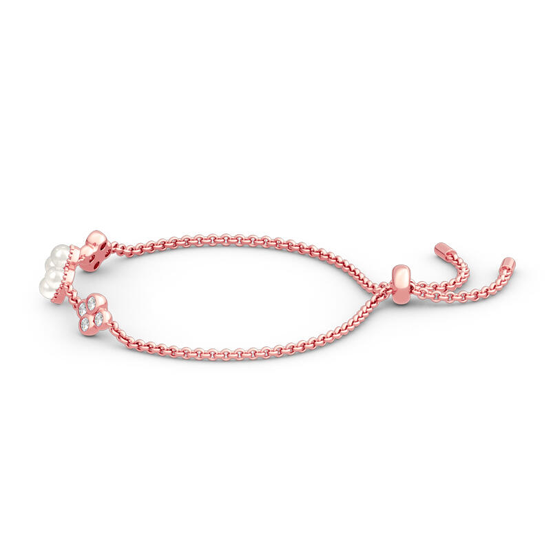 Jeulia Pulsera De Plata Esterlina Con Perlas Cultivadas De Trébol