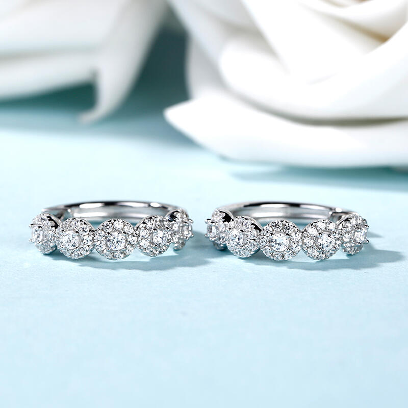 Jeulia Classic Round Cut Sterling Silver Hoop Earrings