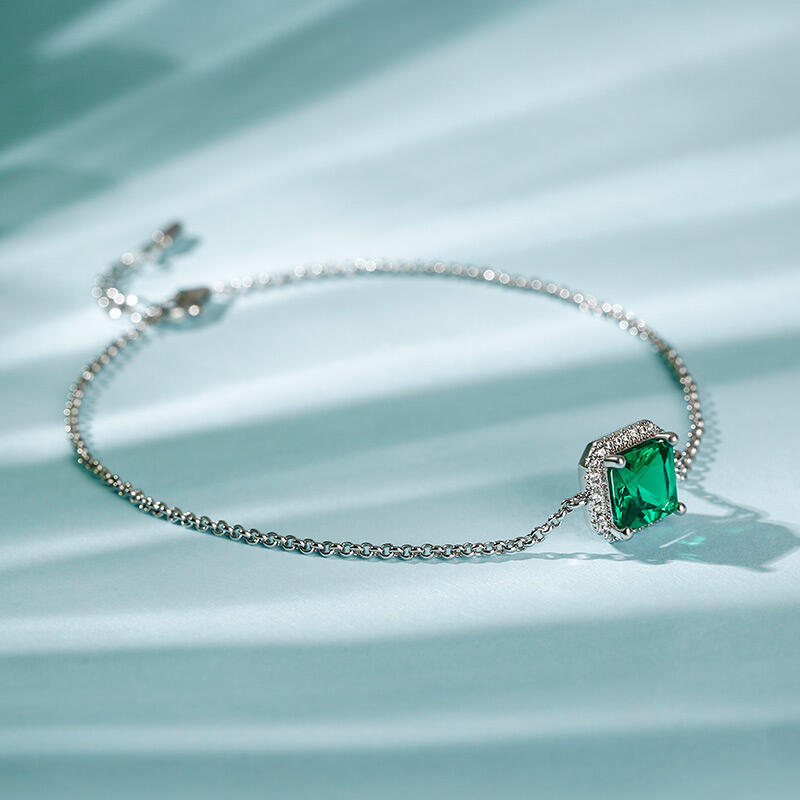 Jeulia Prosty Projekt Aureola Promienny Szlif Srebrny Anklet