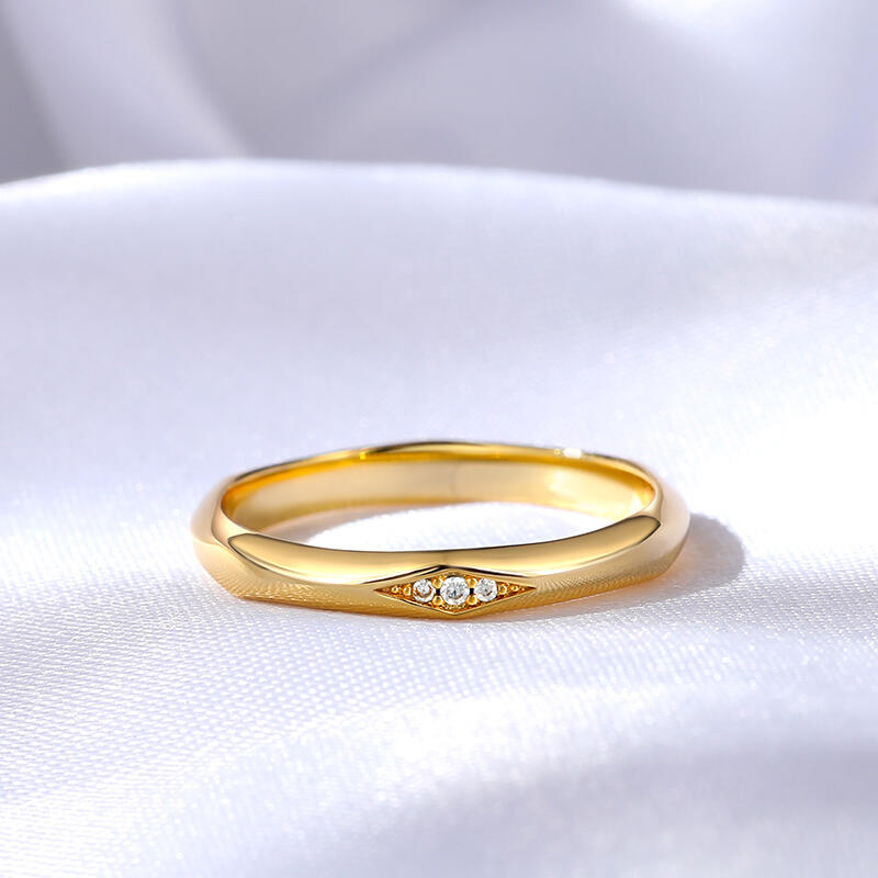 Jeulia Anillo dorado para mujer de promesa con diseño clásico plata de ley