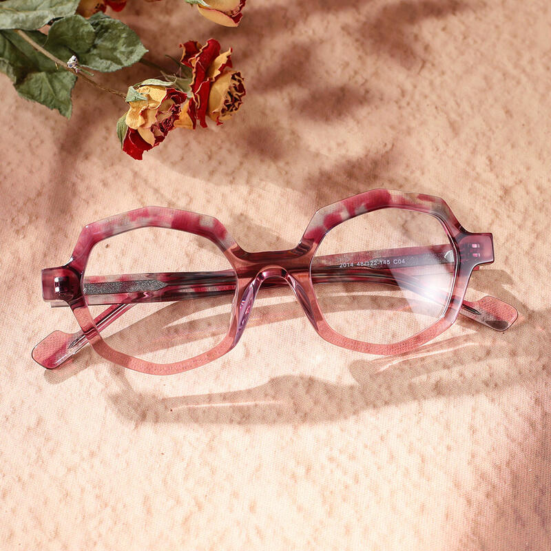 Geoffrey Geometric Purple Glasses