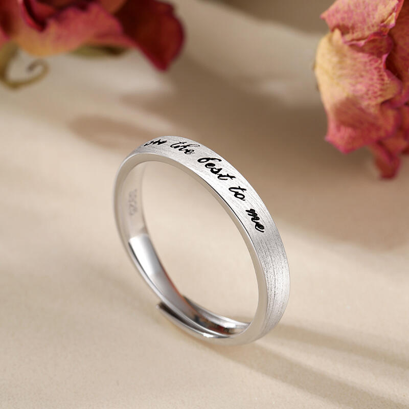 Jeulia Anillo de Pareja Ajustable para Hombre en Plata de Ley