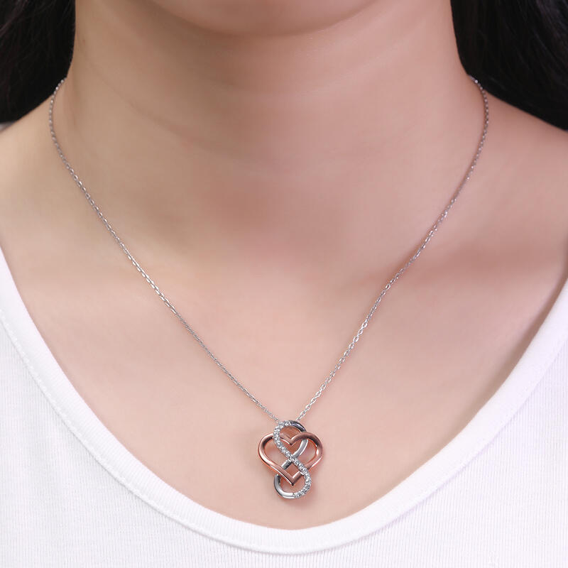 Jeulia Collar de Corazón Infinito Amor Plata