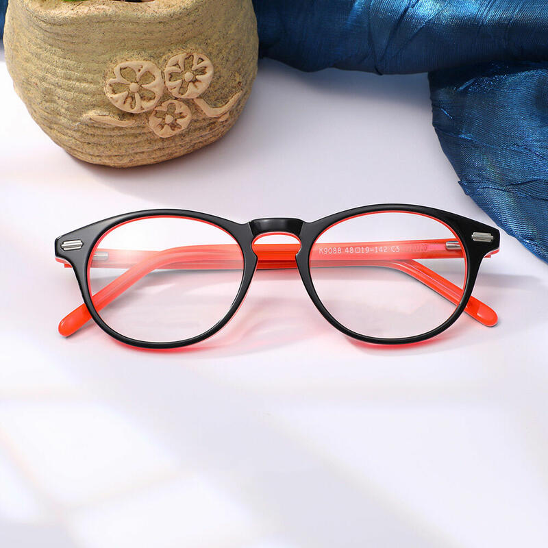 Gusta Round Red Glasses