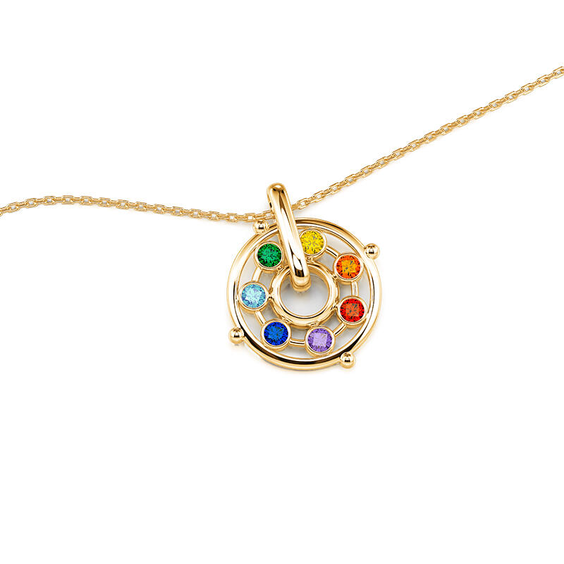 Jeulia Cool Rotatable Energy Healing Chakra Necklace Sterling Silver