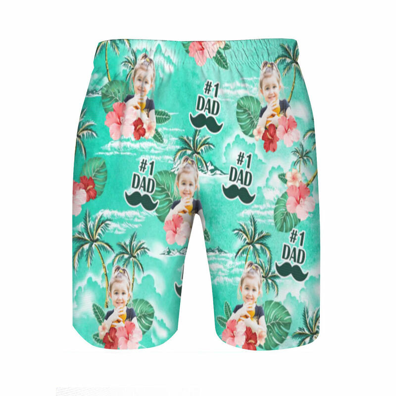 Personalized Picture Men's Beach Shorts Cool Gift for Father's Day