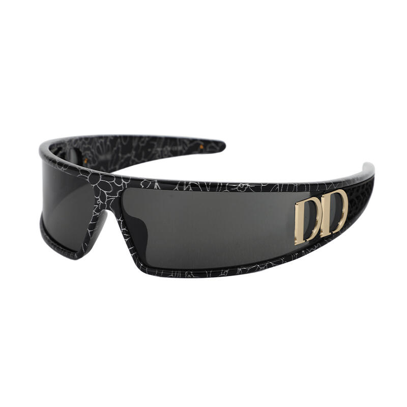 Occhiali da Sole Eveline Rettangolare Nero Bianco 