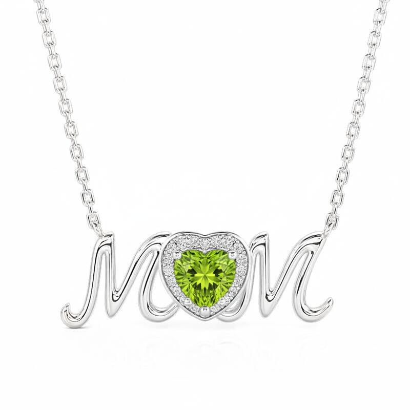Jeulia Custom Heart Birthstone Necklace for Mom's Love