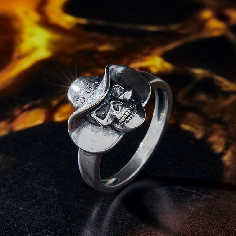 Jeulia "Cowboy" Skull Sterling Silver Ring
