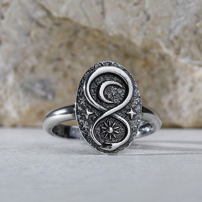 Jeulia "Celestial" Ouroboros Sterling Silver Ring