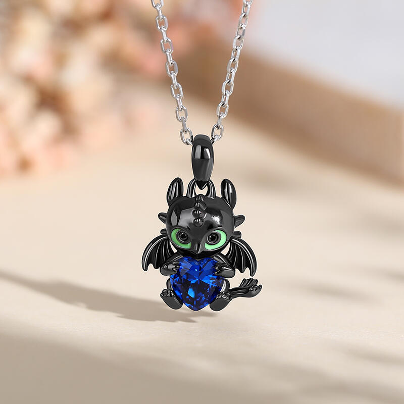 Jeulia Hug Me "Show Your Heart" Dragon Heart Cut Sterling Silver Necklace