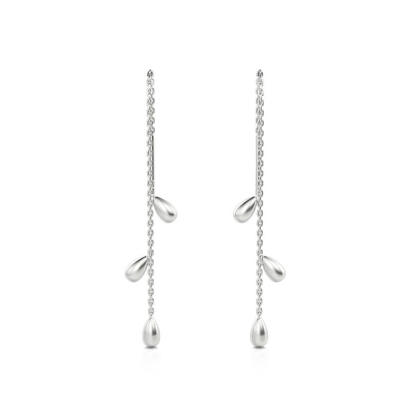 Jeulia Teardrop Pendant Sterling Silver Threader Earrings