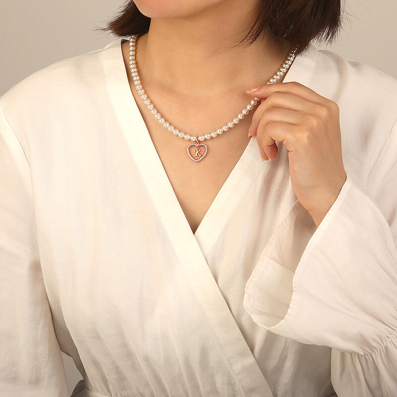 "Ode to Adoration" 5.5-6.0mm Freshwater Pearl Personalized Initial Necklace