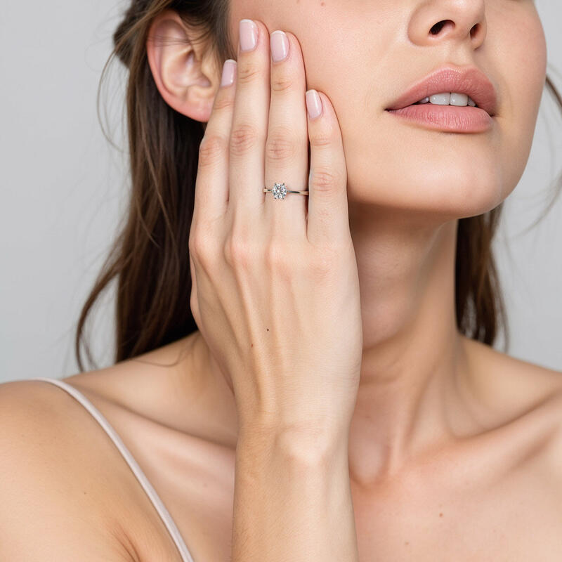 "Meine ganze Welt" 0,8ct Rundschliff Solitär Verlobungsring