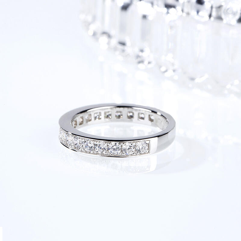 Jeulia Simple Channel Set Sterling Silver Women's Band