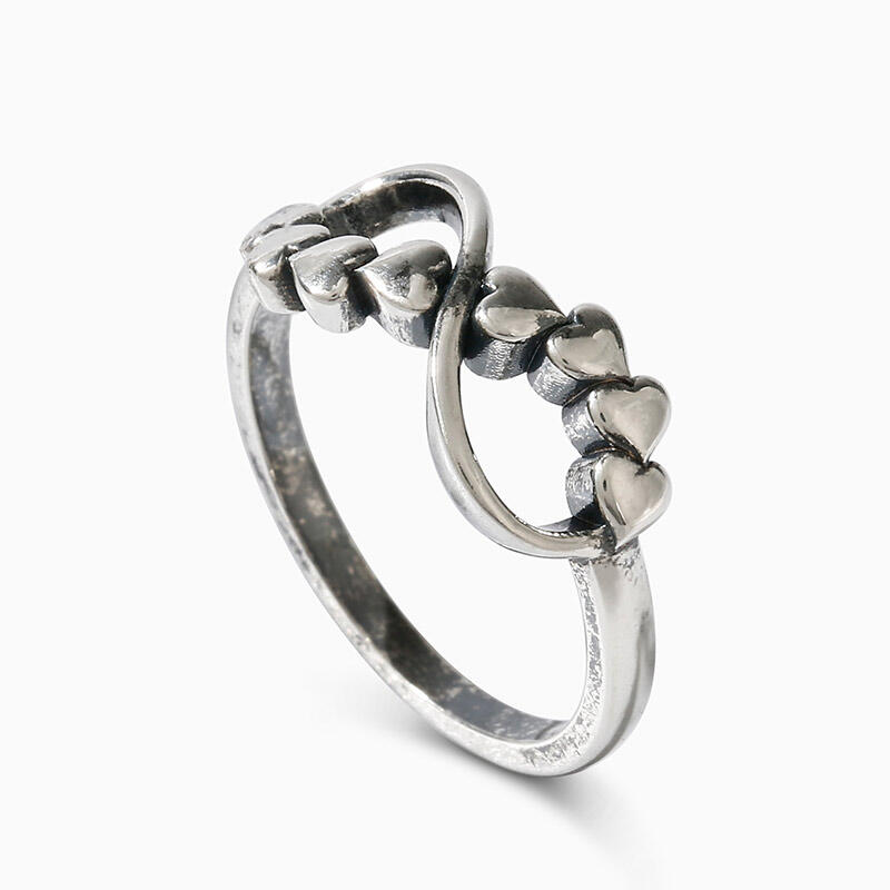 Jeulia "Hearts Infinity" Sterling Silver Ring