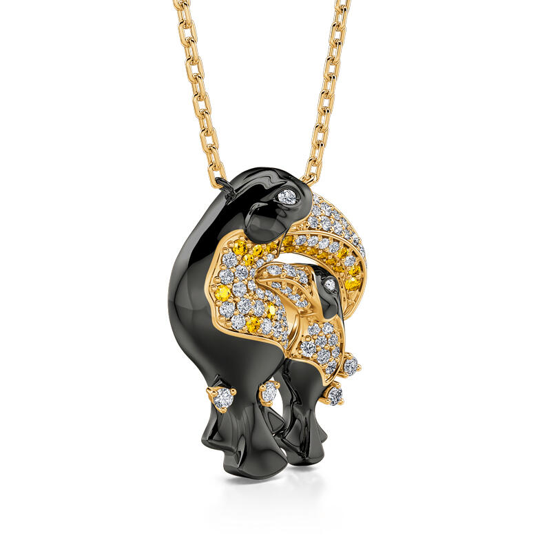 Jeulia "Huddle with You" Mom and Baby Toucan Sterling Silver Necklace