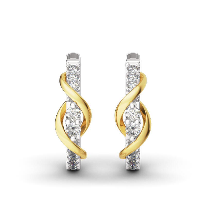 Jeulia Never Apart Sterling Silver Hoop Earrings