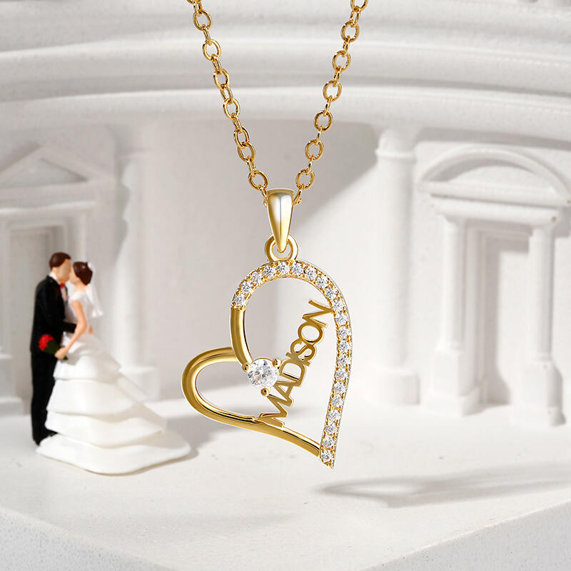 Jeulia Collar personalizado con el nombre de plata de ley