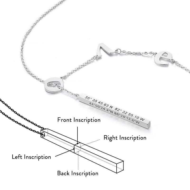 Jeulia Collier Barre Verticale Personnalisé en Argent Sterling
