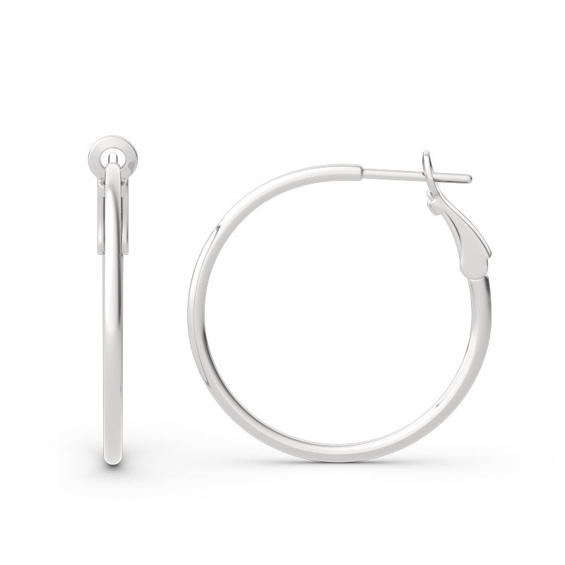 Jeulia Classic Sterling Silver Hoop Earrings