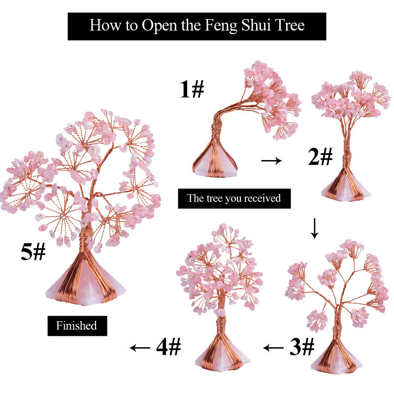 Jeulia "Love & Compassion" Natural Rose Quartz Feng Shui Tree