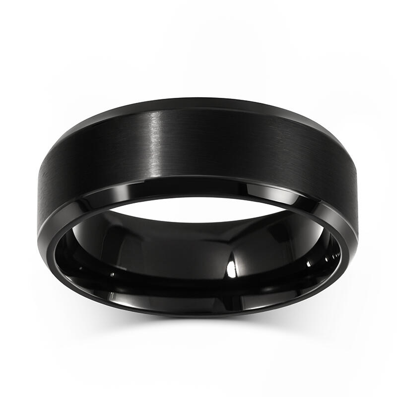 Jeulia Black Titanium Steel Men's Band