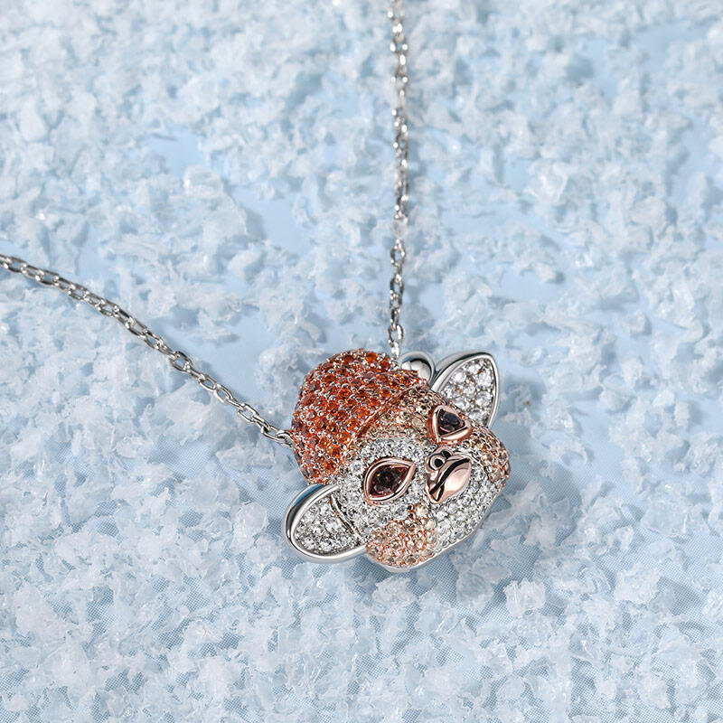 Jeulia "Small Evil Monster" Cute Design Sterling Silver Necklace