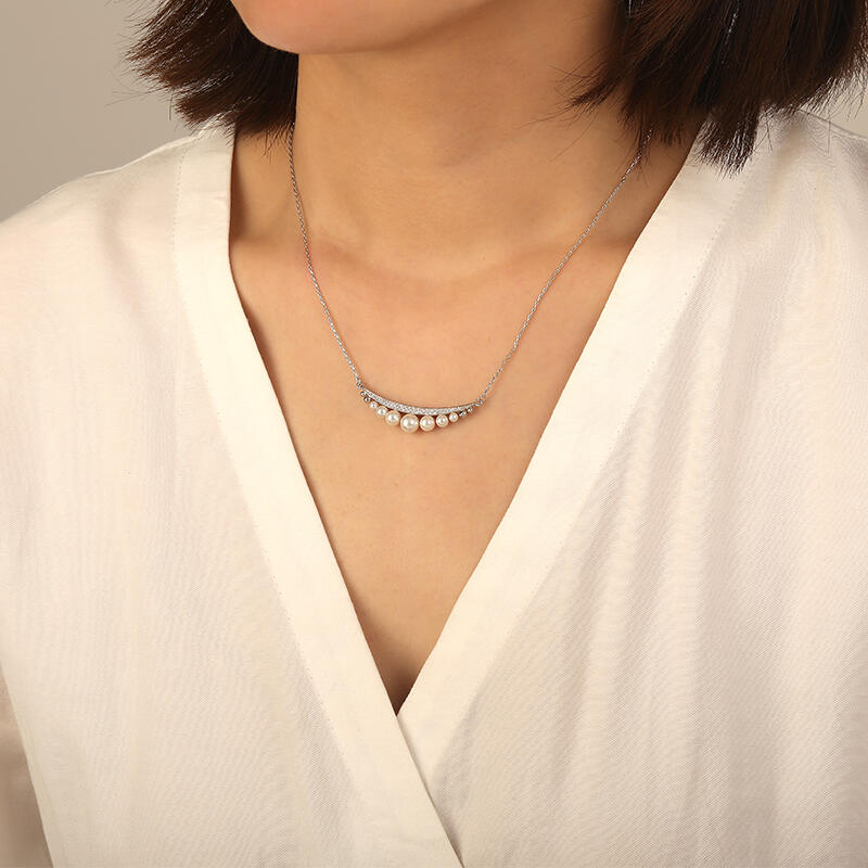 "Mondliebe" Süßwasserperlen-Halskette 2,5-6,0 mm