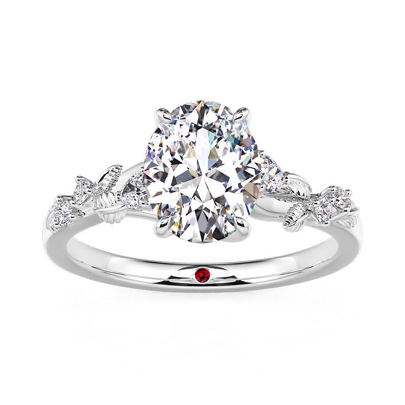 Jeulia Anillo de Compromiso con Piedra Natal Personalizado "Jardín Secreto" Hojas y Enredadera
