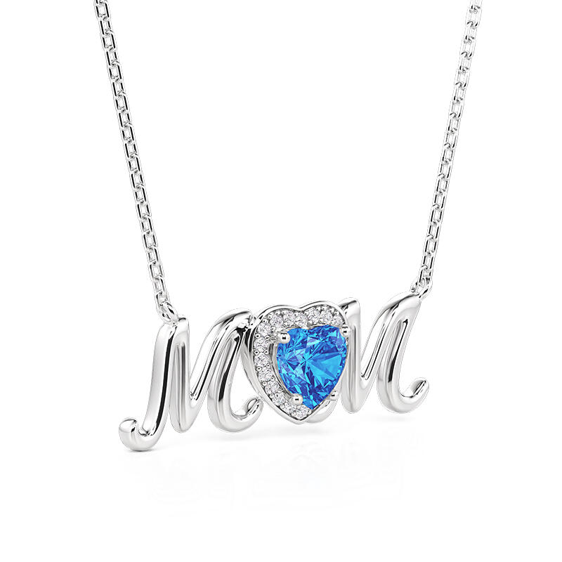 Jeulia Collar de Corazón con Piedra de Nacimiento para el Amor de Mamá