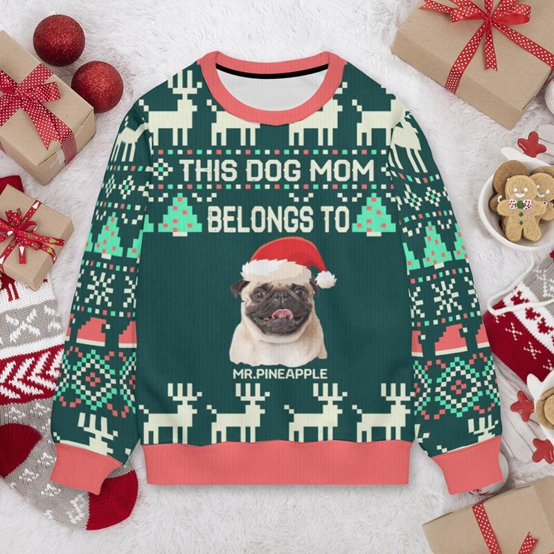 Personalized Ugly Sweater Unisex Custom Pet Head Photo Christmas Style Design Perfect Gift for Pet Lovers