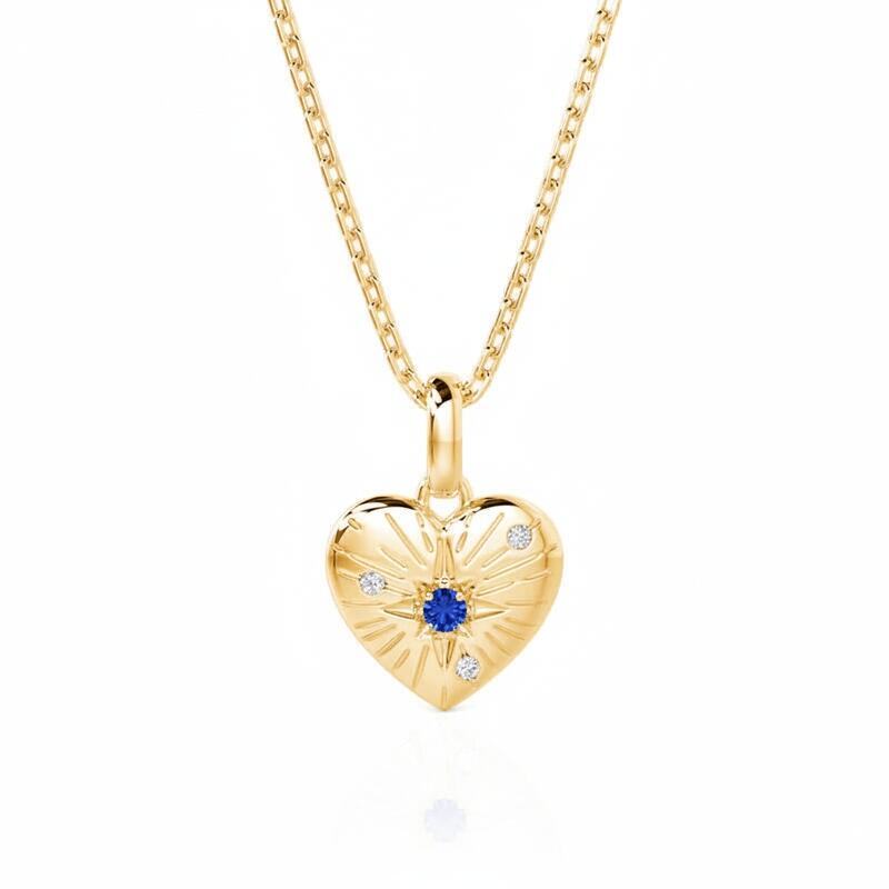 Jeulia Everyday Simple Custom Engraved Heart Necklace with Birthstone