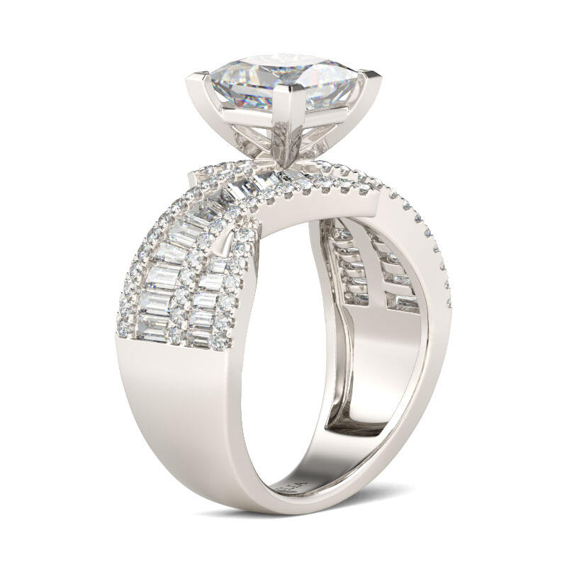 Jeulia Vintage Princess Cut Sterling Silver Ring