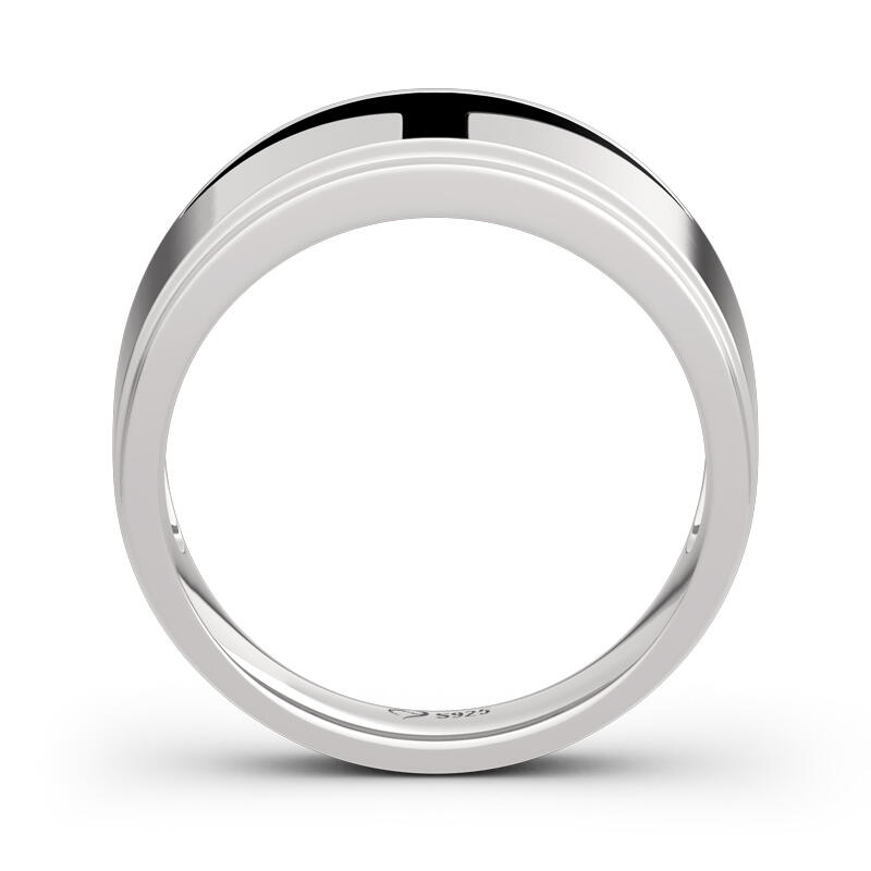 Jeulia Bague Homme en Argent Sterling à Visière en T