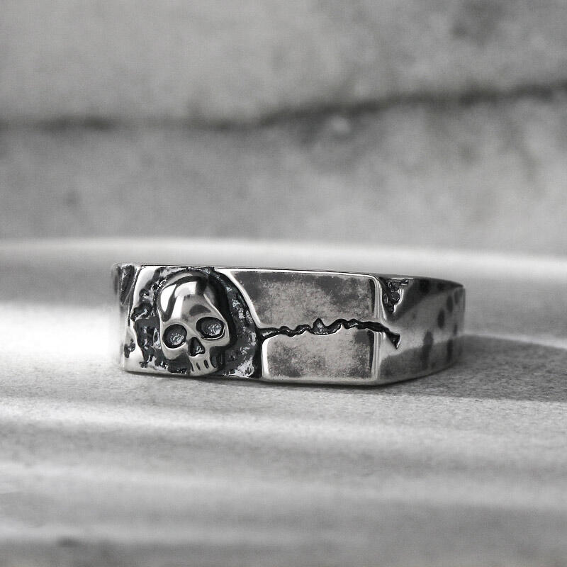 Jeulia Anillo con el estilo de esqueleto diabólico de plata de ley