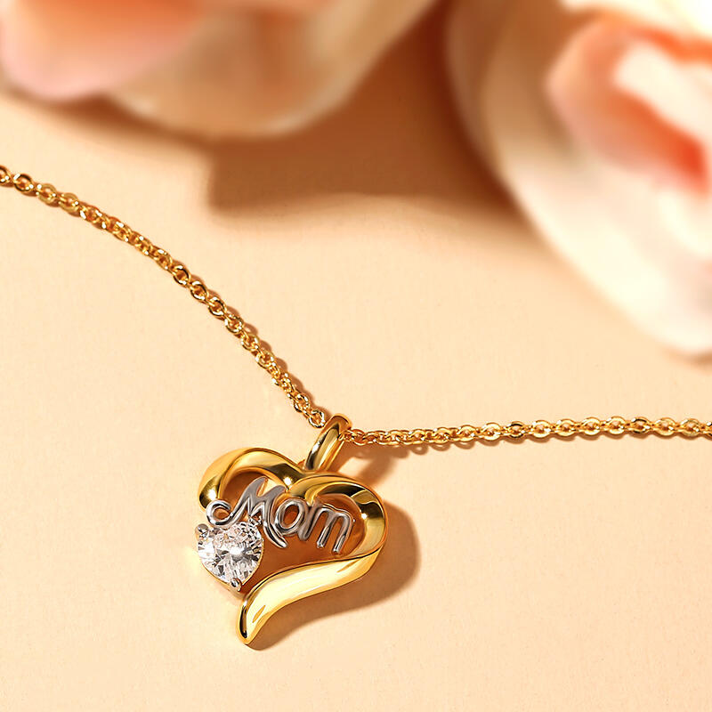 Jeulia Collar de plata de ley con corazón para mamá