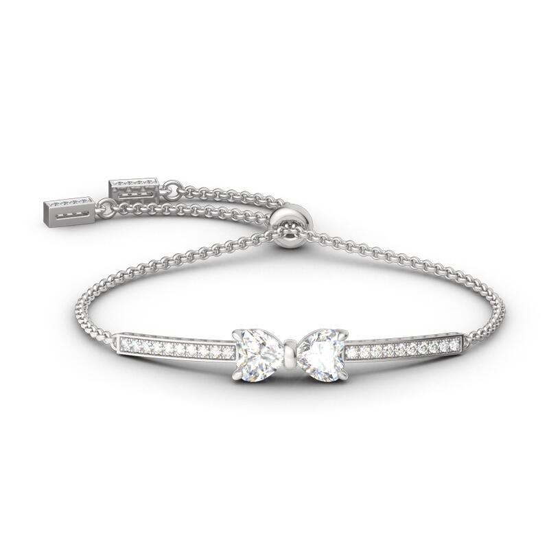 Jeulia Two Heart Knot Bracelet