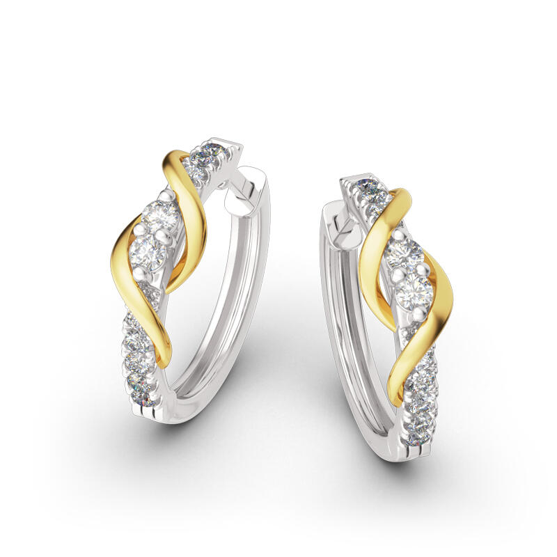 Jeulia Never Apart Sterling Silver Hoop Earrings