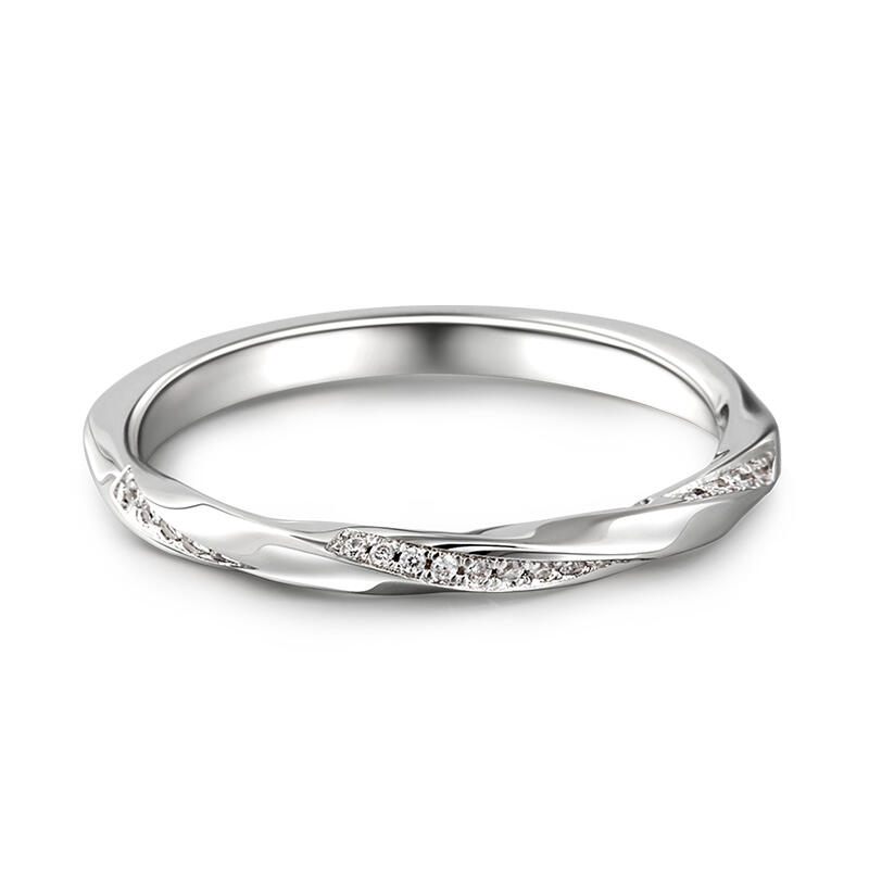 Jeulia Alliance pour femme "L'amour entrelacé" Argent Sterling